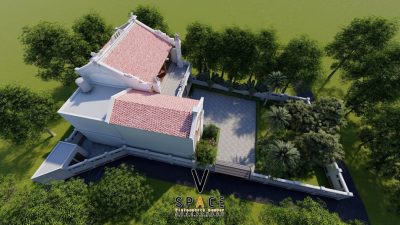 Kiến trúc nhà thờ họ 2 tầng kết hợp nhà ở tại Thị xã Gò Công, Tiền Giang