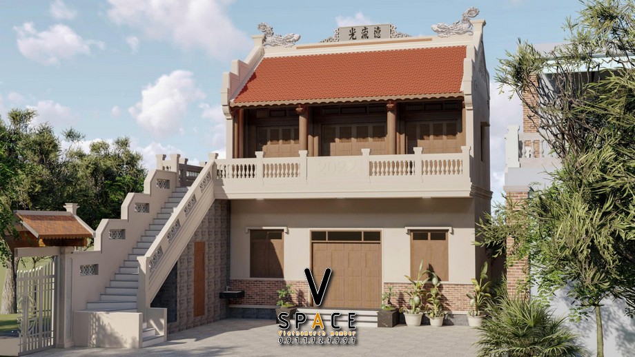 Nhà thờ họ 2 tầng kết hợp nhà ở tại huyện Vĩnh Tường, Vĩnh Phúc
