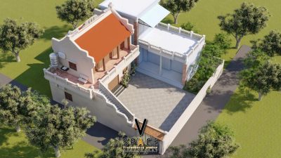 Nhà thờ họ 2 tầng kết hợp nhà ở tại huyện Vĩnh Tường, Vĩnh Phúc