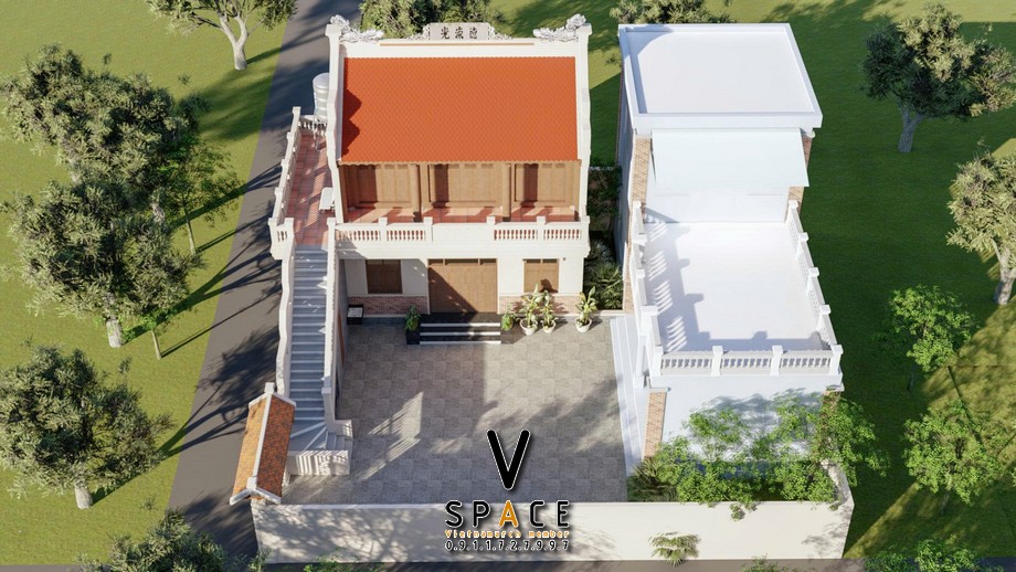 Nhà thờ họ 2 tầng kết hợp nhà ở tại huyện Vĩnh Tường, Vĩnh Phúc