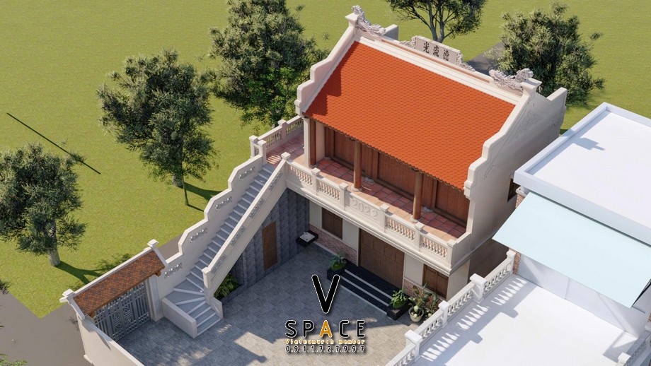 Nhà thờ họ 2 tầng kết hợp nhà ở tại huyện Vĩnh Tường, Vĩnh Phúc Nhà thờ họ 2 tầng kết hợp nhà ở tại huyện Vĩnh Tường, Vĩnh Phúc
