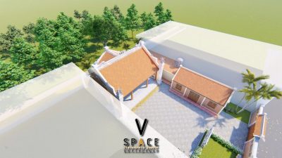 Phối cảnh khuôn viên nhà thờ họ 2 mái có hậu cung tại Quận Sơn Trà, Đà Nẵng