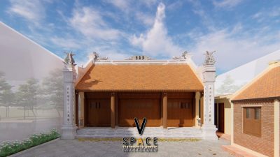 Phối cảnh khuôn viên nhà thờ họ 2 mái có hậu cung tại Quận Sơn Trà, Đà Nẵng
