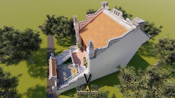 Phối cảnh nhà thờ họ 2 tầng 2 mái tại Huyện Lục Nam, Bắc Giang
