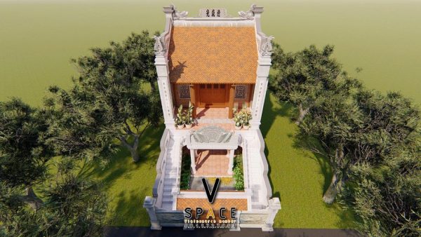 Phối cảnh nhà thờ họ 2 tầng 2 mái tại Huyện Lục Nam, Bắc Giang