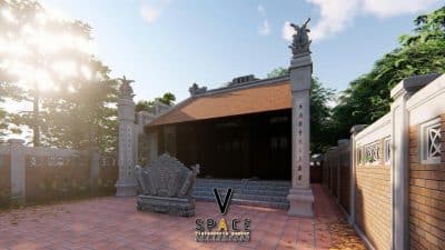 Bản vẽ nhà thờ họ 3 gian có cổng tam quan tại xã Mường Kim, Lai Châu