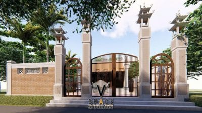 Bản vẽ nhà thờ họ 3 gian có cổng tam quan tại xã Mường Kim, Lai Châu