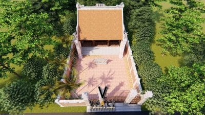Bản vẽ nhà thờ họ 3 gian có cổng tam quan tại xã Mường Kim, Lai Châu