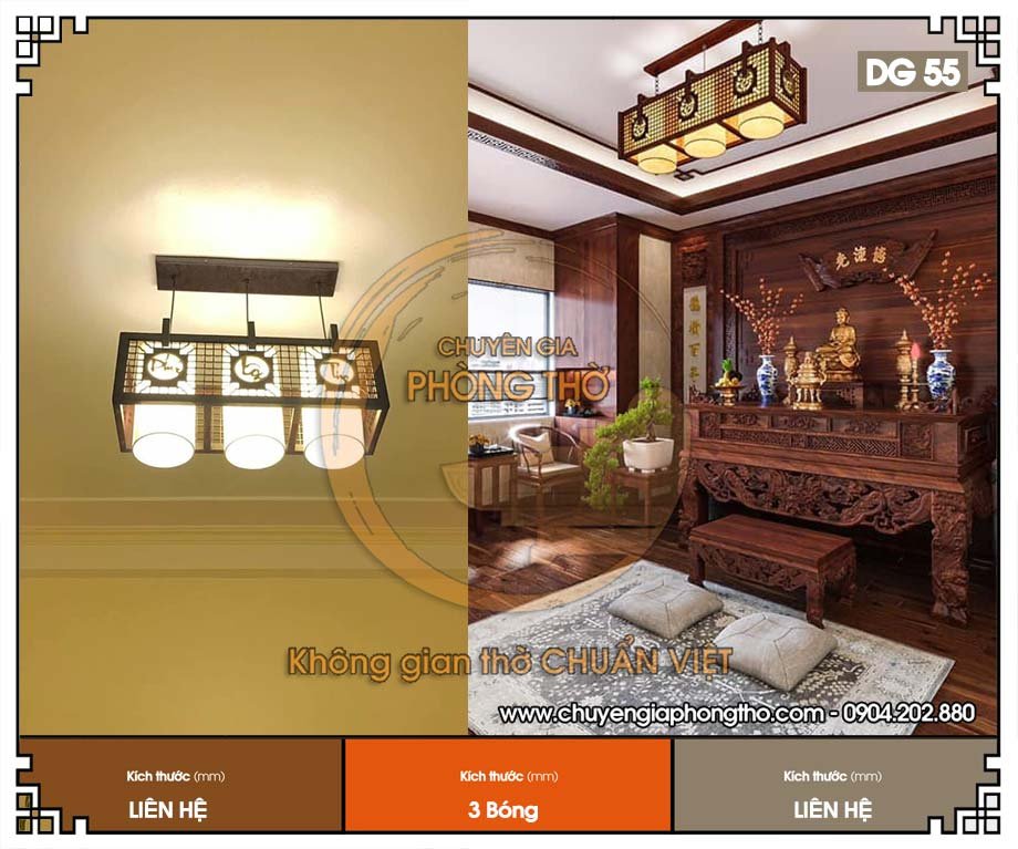 Đèn gỗ Phúc Lộc Thọ DG55 Đèn gỗ Phúc Lộc Thọ DG55