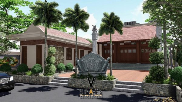 Kiến trúc nhà thờ họ có hậu cung kết hợp cột đá đồng trụ tại phường Quế Võ, Bắc Ninh