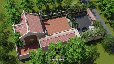Kiến trúc nhà thờ họ có hậu cung kết hợp cột đá đồng trụ tại phường Quế Võ, Bắc Ninh
