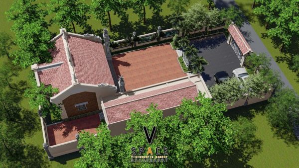 Kiến trúc nhà thờ họ có hậu cung kết hợp cột đá đồng trụ tại phường Quế Võ, Bắc Ninh