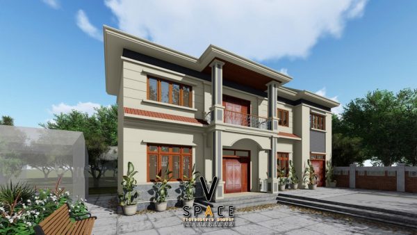 Thiết kế nhà thờ họ 2 mái kết hợp nhà ở tại phường Sông Công, Thái Nguyên