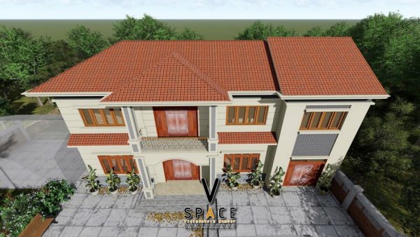 Thiết kế nhà thờ họ 2 mái kết hợp nhà ở tại phường Sông Công, Thái Nguyên