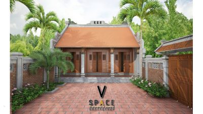 Bản vẽ nhà thờ họ 3 gian 2 mái đơn giản tại phường Móng Cái, Quảng Ninh