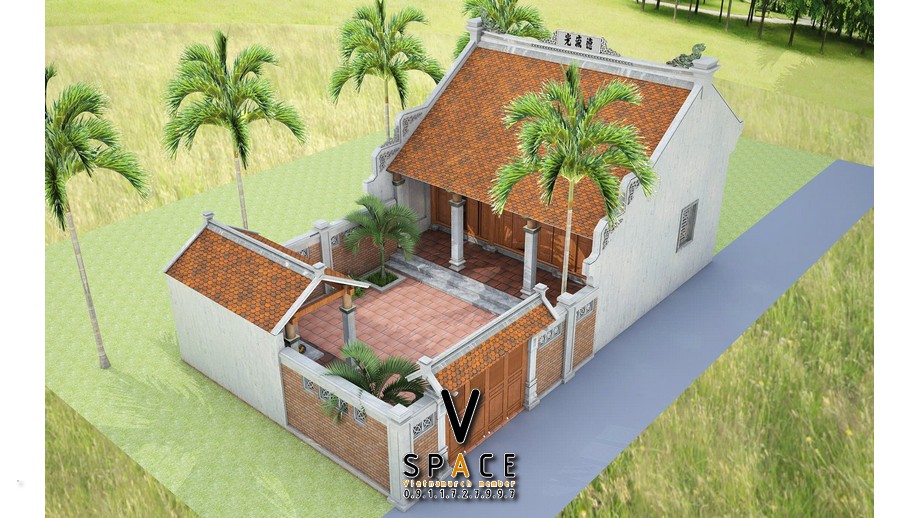 Bản vẽ nhà thờ họ 3 gian 2 mái đơn giản tại phường Móng Cái, Quảng Ninh