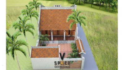 Bản vẽ nhà thờ họ 3 gian 2 mái đơn giản tại phường Móng Cái, Quảng Ninh