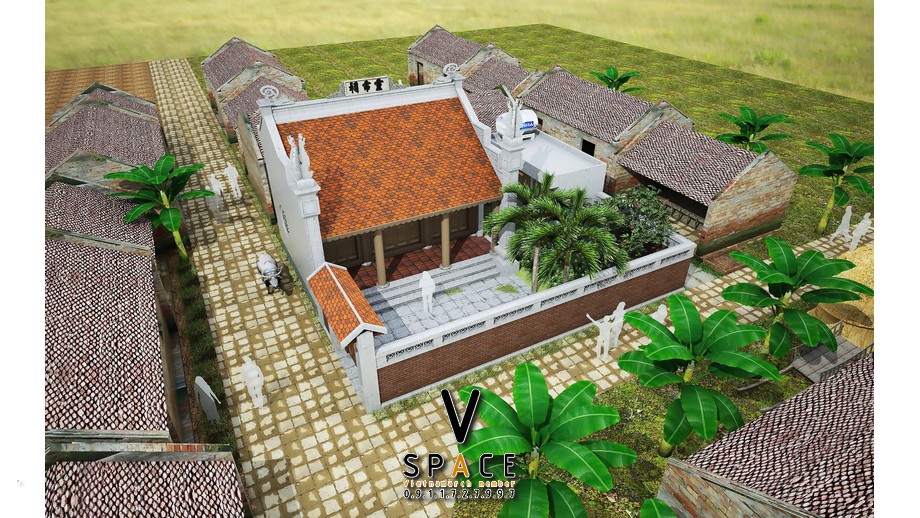 Bản vẽ nhà thờ họ 3 gian 2 mái tại xã Bình Gia, Lạng Sơn