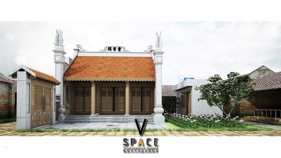 Bản vẽ nhà thờ họ 3 gian 2 mái tại xã Bình Gia, Lạng Sơn