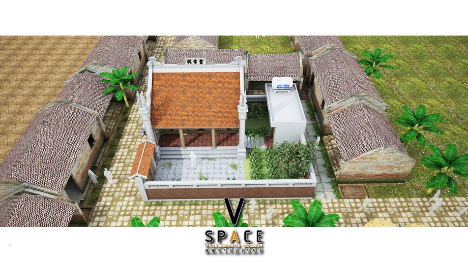 Bản vẽ nhà thờ họ 3 gian 2 mái tại xã Bình Gia, Lạng Sơn