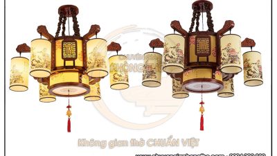 Đèn chùm 6 tay trang trí phòng thờ DG62