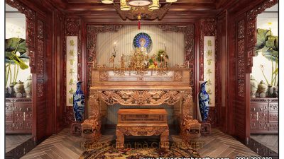 Đèn chùm 6 tay trang trí phòng thờ DG62