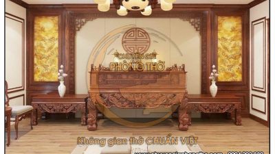 Đèn chùm gỗ hương DG58 trang trí phòng thờ