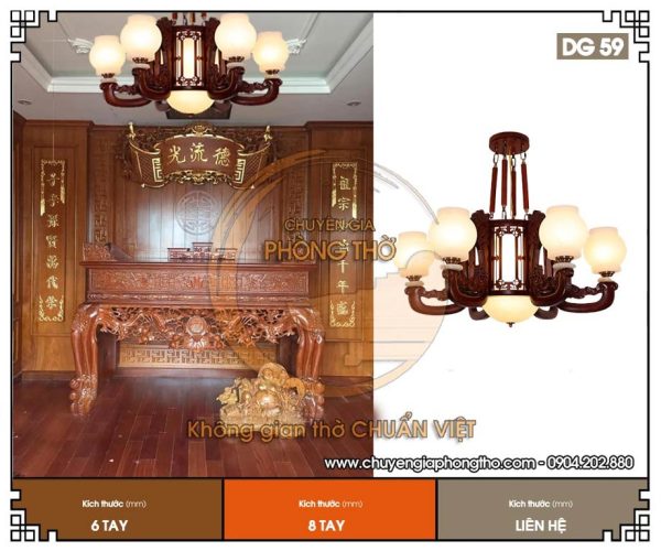 Đèn chùm treo nhà gỗ DG59 cao cấp