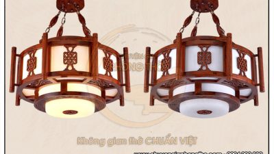 Đèn thả gỗ khung tròn DG63 sang trọng