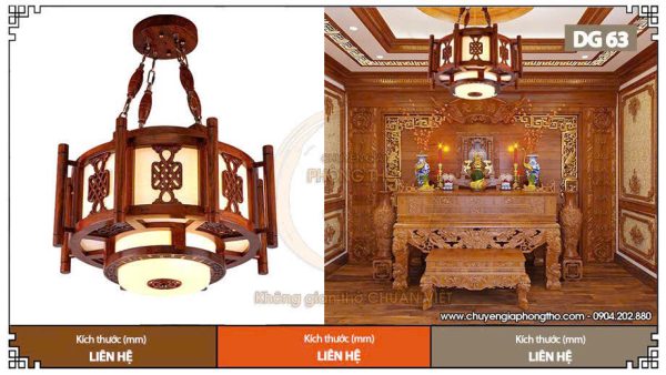 Đèn thả gỗ khung tròn DG63 sang trọng
