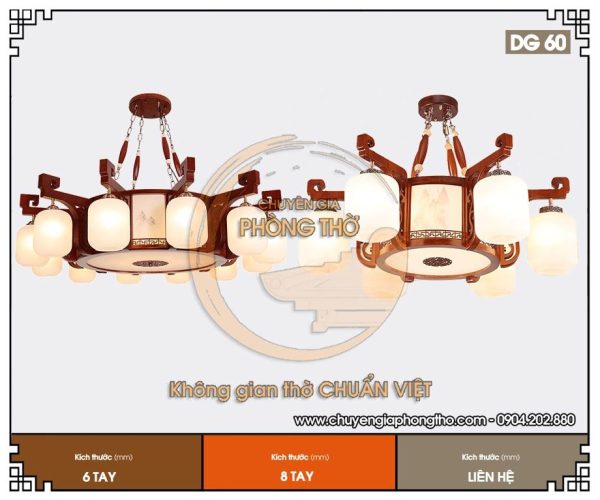 Mẫu đèn chùm trang trí biệt thự DG60