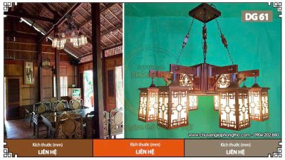 Mẫu đèn chùm trang trí nhà gỗ DG61