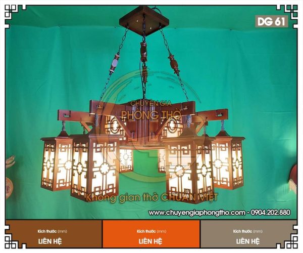 Mẫu đèn chùm trang trí nhà gỗ DG61