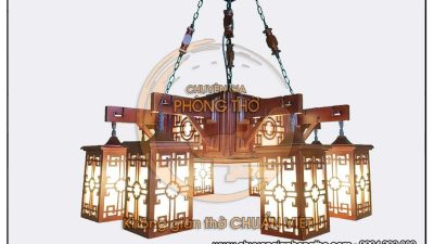 Mẫu đèn chùm trang trí nhà gỗ DG61