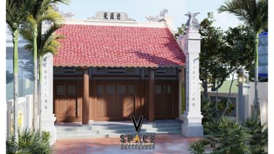 Nhà thờ họ 2 mái giả gỗ có cột đồng trụ tại phường Lào Cai, Lào Cai