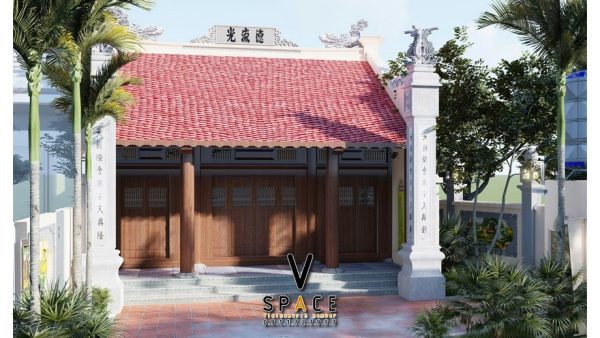 Nhà thờ họ 2 mái giả gỗ có cột đồng trụ tại phường Lào Cai, Lào Cai