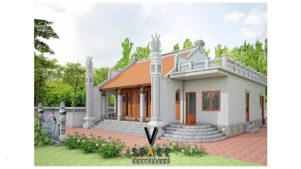 Phối cảnh nhà thờ họ 3 gian có hậu cung tại phường Tây Hồ, Hà Nội