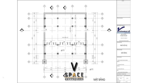 Thiết kế nhà thờ họ 3 gian bê tông giả gỗ tại xã Bắc Yên, Sơn La