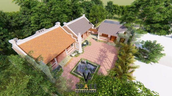 Nhà từ đường 3 gian 2 mái có hòn non bộ tại phường Hồng Bàng, Hải Phòng
