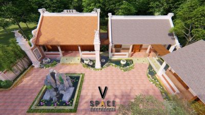 Nhà từ đường 3 gian 2 mái có hòn non bộ tại phường Hồng Bàng, Hải Phòng