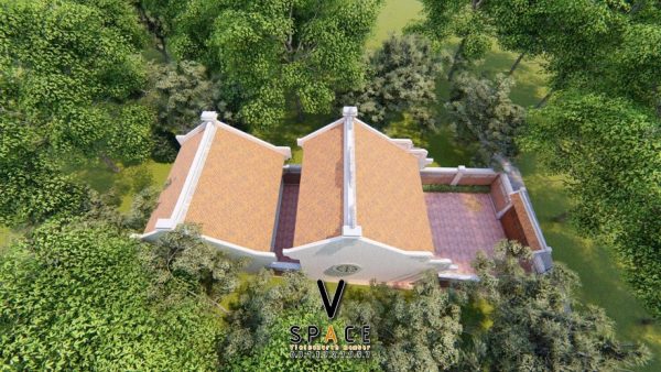 Phối cảnh nhà thờ họ chữ nhị 3 gian 2 mái tại Phường‍ Hải‍ Châu, Đà Nẵng