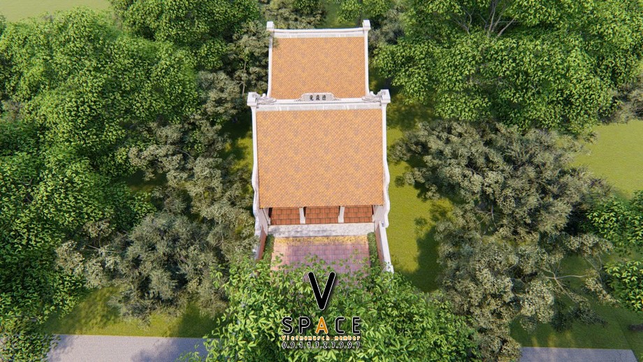 Phối cảnh nhà thờ họ chữ nhị 3 gian 2 mái tại Phường‍ Hải‍ Châu, Đà Nẵng
