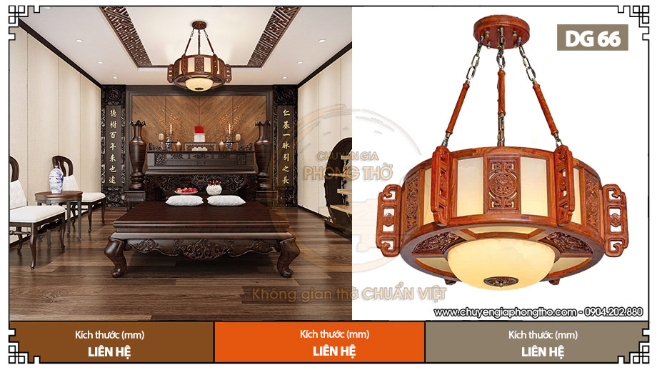Đèn thả gỗ cao cấp DG66 Đèn thả gỗ cao cấp DG66