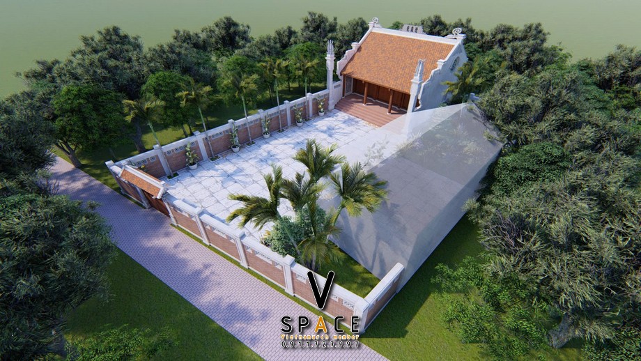 Phối cảnh nhà thờ họ 3 gian kết hợp cột đồng trụ đá tại Thị xã Cửa Lò, Nghệ An Phối cảnh nhà thờ họ 3 gian kết hợp cột đồng trụ đá tại Thị xã Cửa Lò, Nghệ An