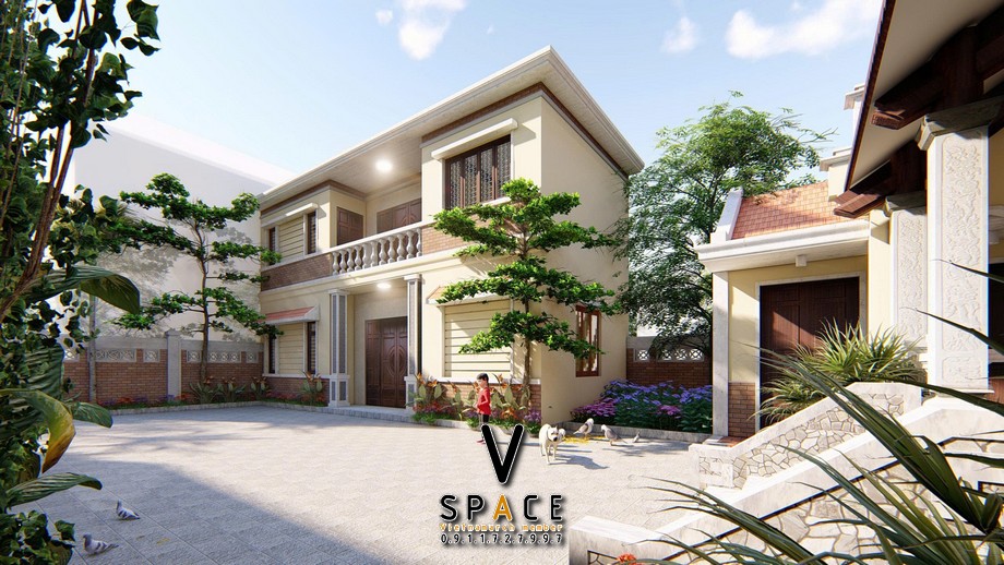 Phối cảnh nhà thờ họ 3 gian kết hợp nhà ở sang trọng tại Xã Ea Súp, Đắk Lắk Phối cảnh nhà thờ họ 3 gian kết hợp nhà ở sang trọng tại Xã Ea Súp, Đắk Lắk