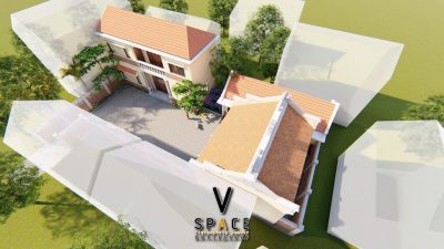 Phối cảnh nhà thờ họ 3 gian kết hợp nhà ở sang trọng tại Xã Ea Súp, Đắk Lắk