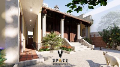 Phối cảnh nhà thờ họ 3 gian kết hợp nhà ở sang trọng tại Xã Ea Súp, Đắk Lắk