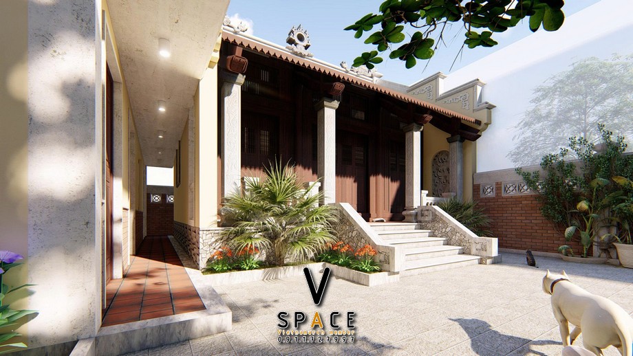 Phối cảnh nhà thờ họ 3 gian kết hợp nhà ở sang trọng tại Xã Ea Súp, Đắk Lắk Phối cảnh nhà thờ họ 3 gian kết hợp nhà ở sang trọng tại Xã Ea Súp, Đắk Lắk