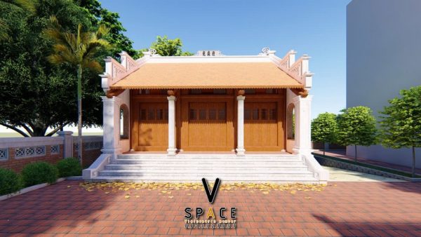 Thiết kế nhà từ đường 3 gian 2 mái tại Xã Hưng Điền, Tây Ninh