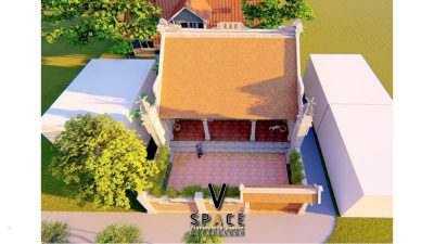 Bản vẽ nhà thờ họ 3 gian 2 mái giả gỗ tại xã Nam Quang, Cao Bằng